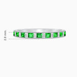 Load image into Gallery viewer, Princess Cut Channel Set Tsavorite and Baguette Diamond Ring Band - Shahin Jewelry
