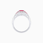 Load image into Gallery viewer, Princess - Cut Engagement Ring Mounting with Diamond Accents and Geometric Design - Shahin Jewelry