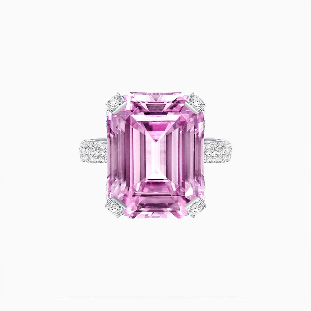 Radiant Emerald - Cut Gemstone Statement Ring - Shahin Jewelry