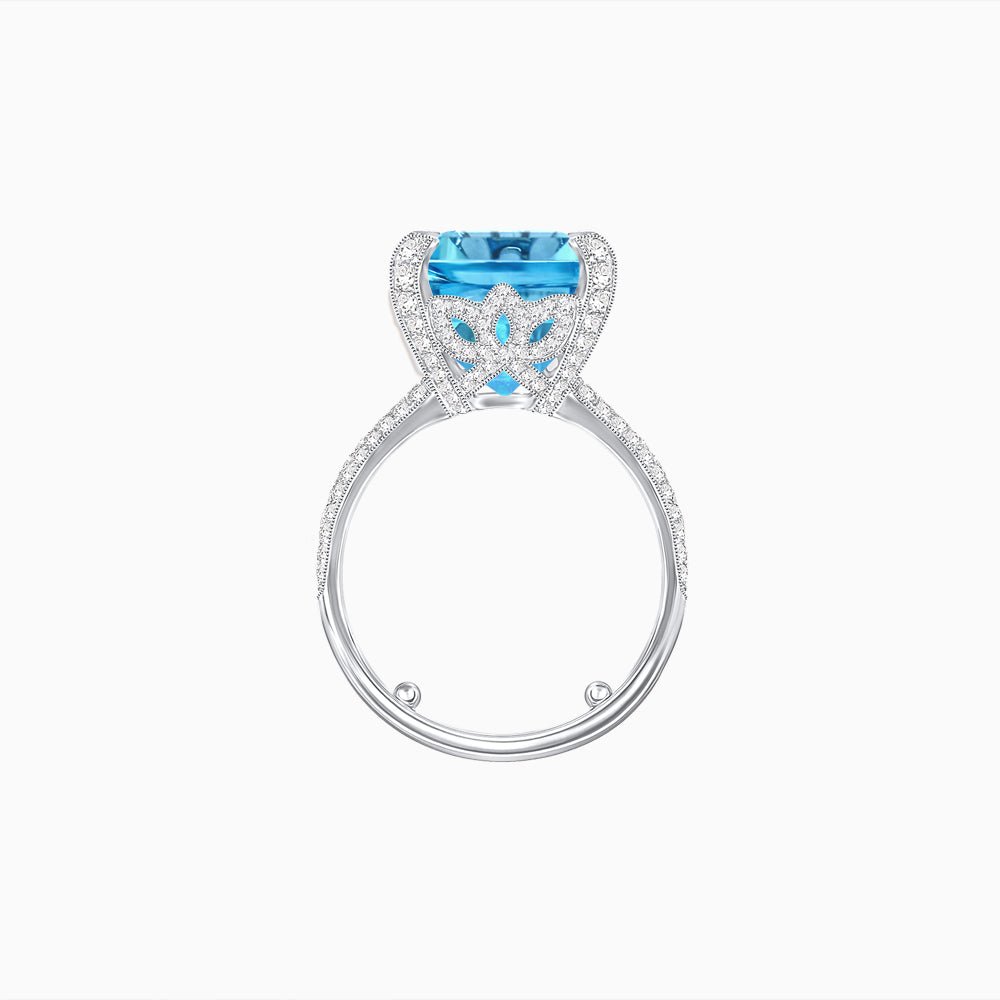 Radiant Emerald - Cut Gemstone Statement Ring - Shahin Jewelry