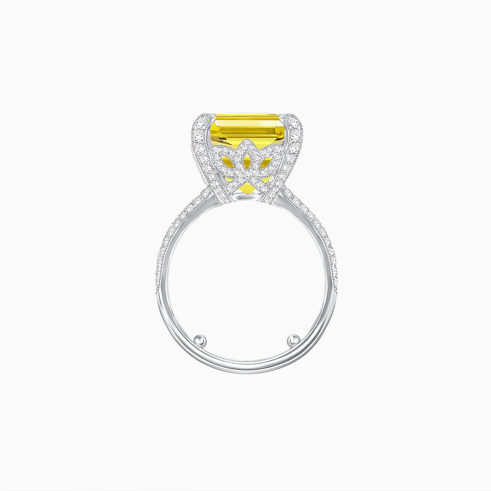 Radiant Emerald - Cut Gemstone Statement Ring - Shahin Jewelry