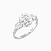 Round Brilliant Diamond Trilogy Ring - Shahin Jewelry