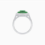 Load image into Gallery viewer, Round Cut Center Stone Double Halo Ring Mounting with French Cut Gemstone Accents - Shahin Jewelry