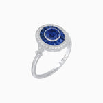 Load image into Gallery viewer, Round Cut Center Stone Double Halo Ring Mounting with French Cut Gemstone Accents - Shahin Jewelry