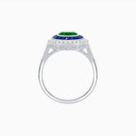 Load image into Gallery viewer, Round Cut Center Stone Double Halo Ring Mounting with French Cut Gemstone Accents - Shahin Jewelry