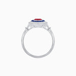 Load image into Gallery viewer, Round Cut Center Stone Double Halo Ring Mounting with French Cut Gemstone Accents - Shahin Jewelry