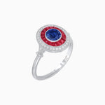 Load image into Gallery viewer, Round Cut Center Stone Double Halo Ring Mounting with French Cut Gemstone Accents - Shahin Jewelry