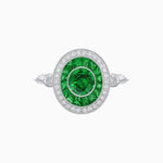 Load image into Gallery viewer, Round Cut Center Stone Double Halo Ring Mounting with French Cut Gemstone Accents - Shahin Jewelry