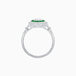 Load image into Gallery viewer, Round Cut Center Stone Double Halo Ring Mounting with French Cut Gemstone Accents - Shahin Jewelry