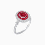 Load image into Gallery viewer, Round Cut Center Stone Double Halo Ring Mounting with French Cut Gemstone Accents - Shahin Jewelry