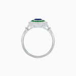 Load image into Gallery viewer, Round Cut Center Stone Double Halo Ring Mounting with French Cut Gemstone Accents - Shahin Jewelry