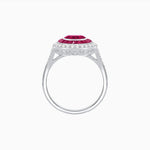 Load image into Gallery viewer, Round Cut Center Stone Double Halo Ring Mounting with French Cut Gemstone Accents - Shahin Jewelry