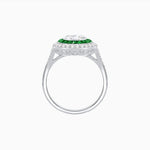 Load image into Gallery viewer, Round Cut Center Stone Double Halo Ring Mounting with French Cut Gemstone Accents - Shahin Jewelry