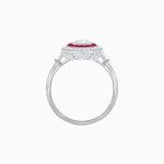 Load image into Gallery viewer, Round Cut Center Stone Double Halo Ring Mounting with French Cut Gemstone Accents - Shahin Jewelry