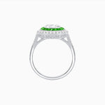 Load image into Gallery viewer, Round Cut Center Stone Double Halo Ring Mounting with French Cut Gemstone Accents - Shahin Jewelry