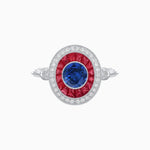 Load image into Gallery viewer, Round Cut Center Stone Double Halo Ring Mounting with French Cut Gemstone Accents - Shahin Jewelry