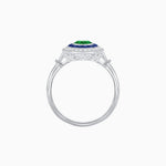 Load image into Gallery viewer, Round Cut Center Stone Double Halo Ring Mounting with French Cut Gemstone Accents - Shahin Jewelry