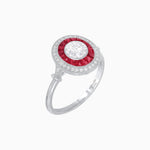 Load image into Gallery viewer, Round Cut Center Stone Double Halo Ring Mounting with French Cut Gemstone Accents - Shahin Jewelry