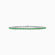 Round-Cut Tennis Bracelet with Bezel- Settings in Gemstones or Diamonds - Shahin Jewelry
