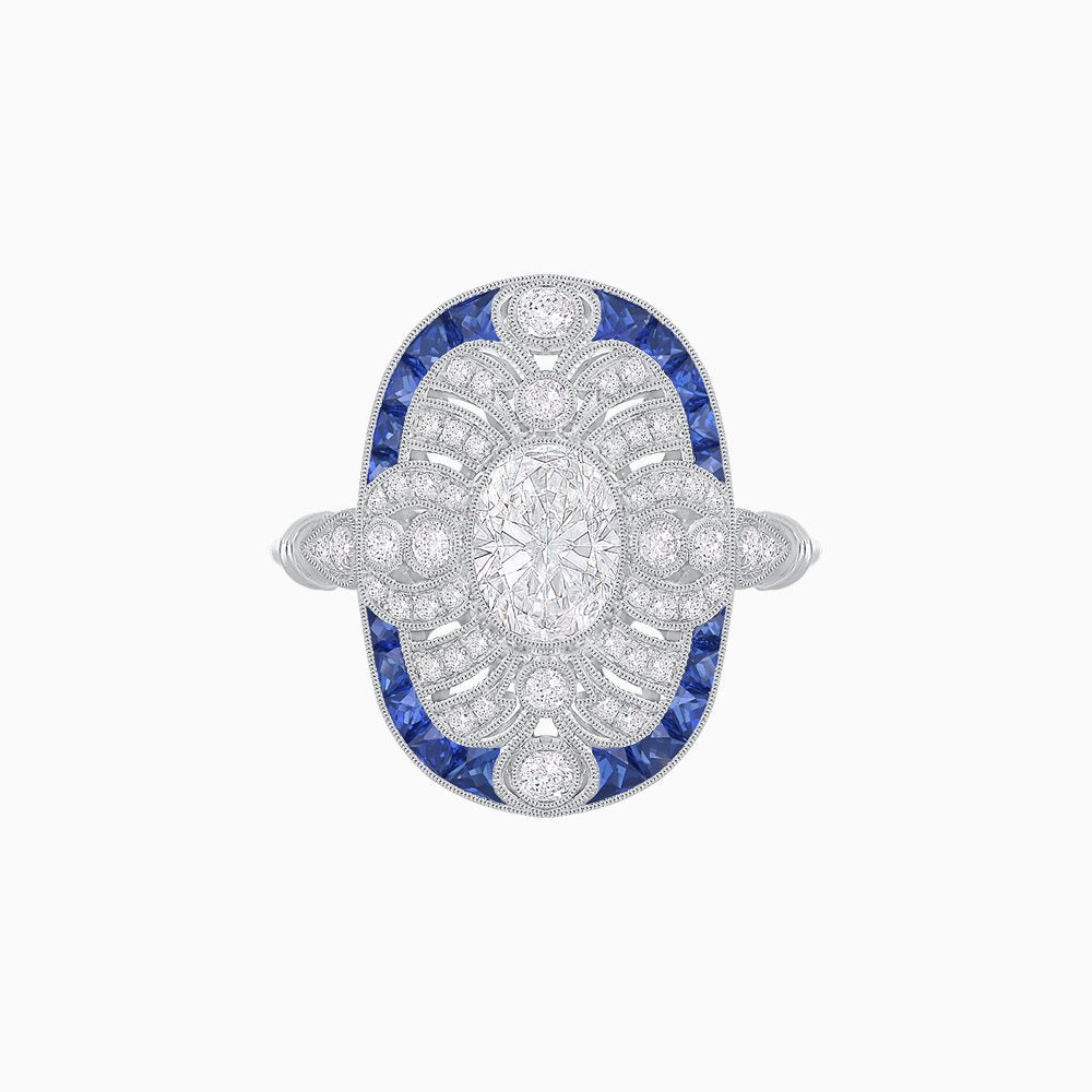 Scarab Vintage Art Deco Style Cocktail Diamond Ring - Shahin Jewelry