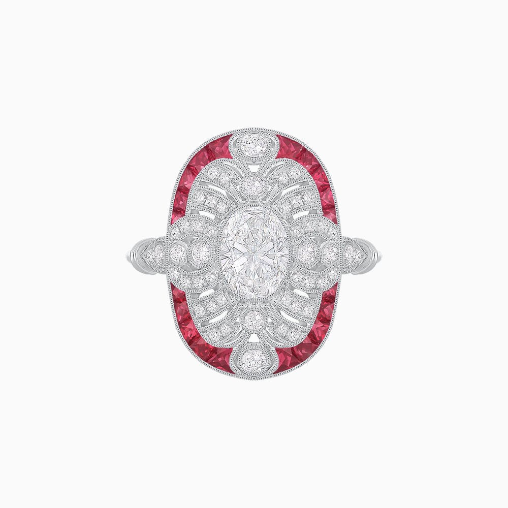 Scarab Vintage Art Deco Style Cocktail Diamond Ring - Shahin Jewelry