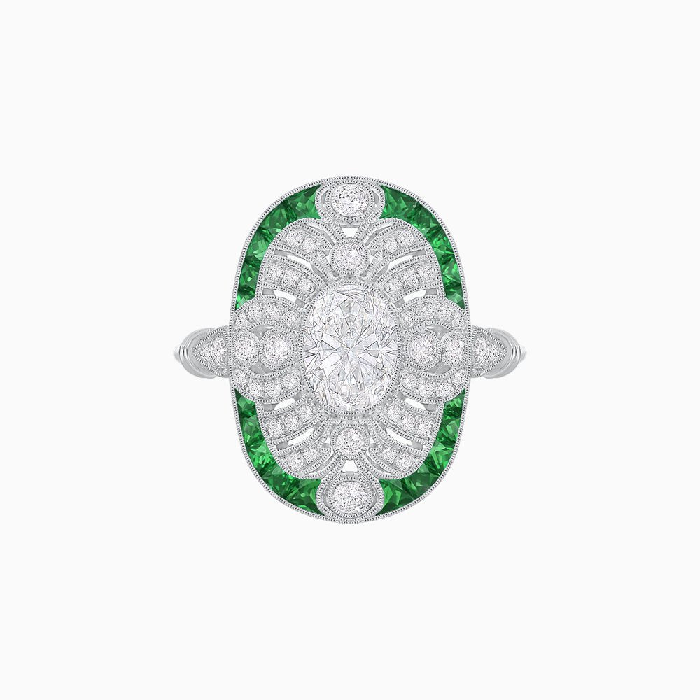 Scarab Vintage Art Deco Style Cocktail Diamond Ring - Shahin Jewelry