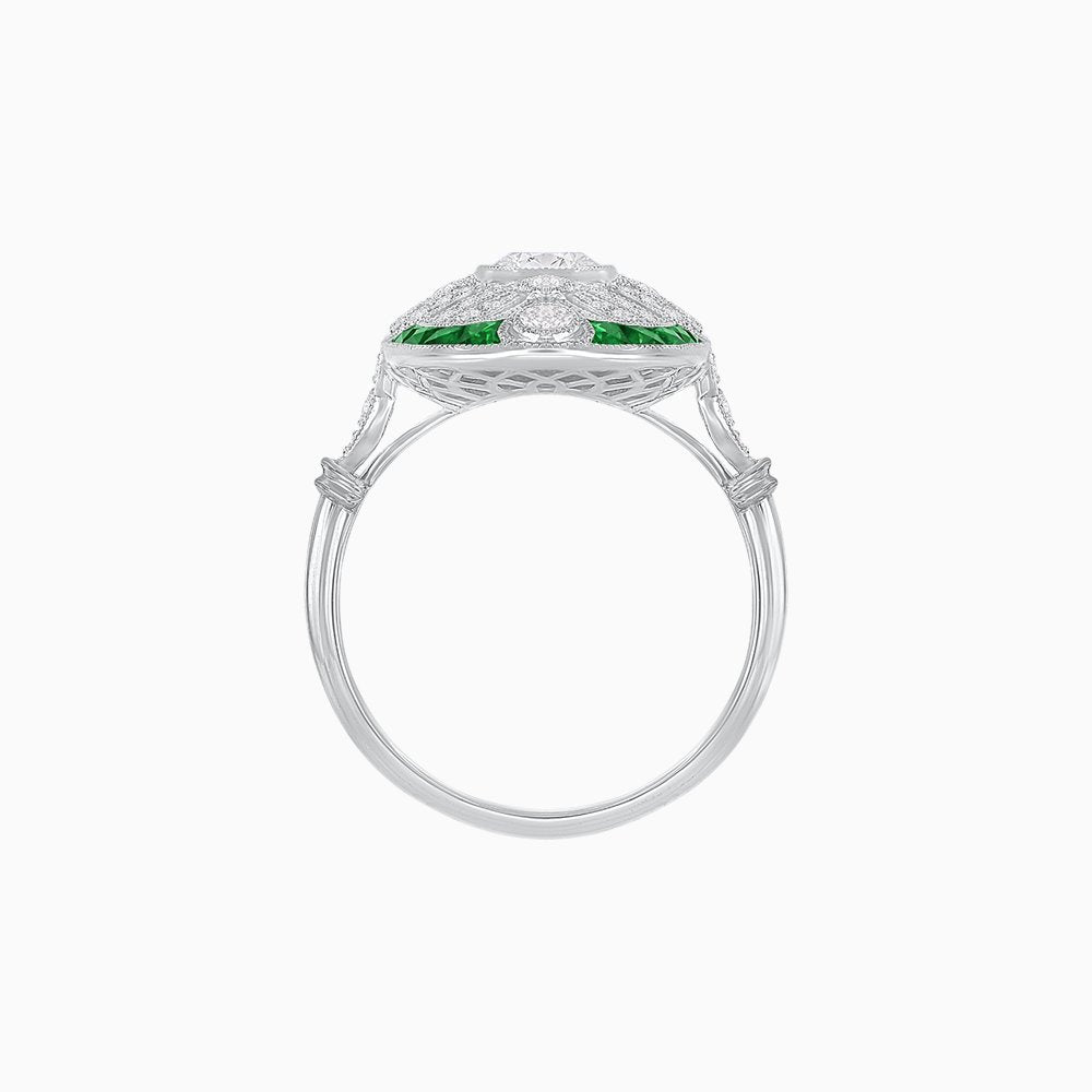 Scarab Vintage Art Deco Style Cocktail Diamond Ring - Shahin Jewelry