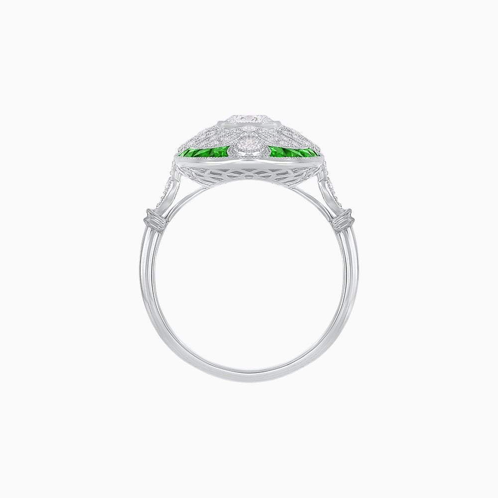 Scarab Vintage Art Deco Style Cocktail Diamond Ring - Shahin Jewelry