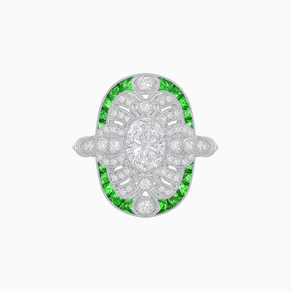 Scarab Vintage Art Deco Style Cocktail Diamond Ring - Shahin Jewelry