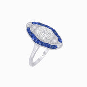 Scarab Vintage Art Deco Style Cocktail Ring with Diamond - Shahin Jewelry