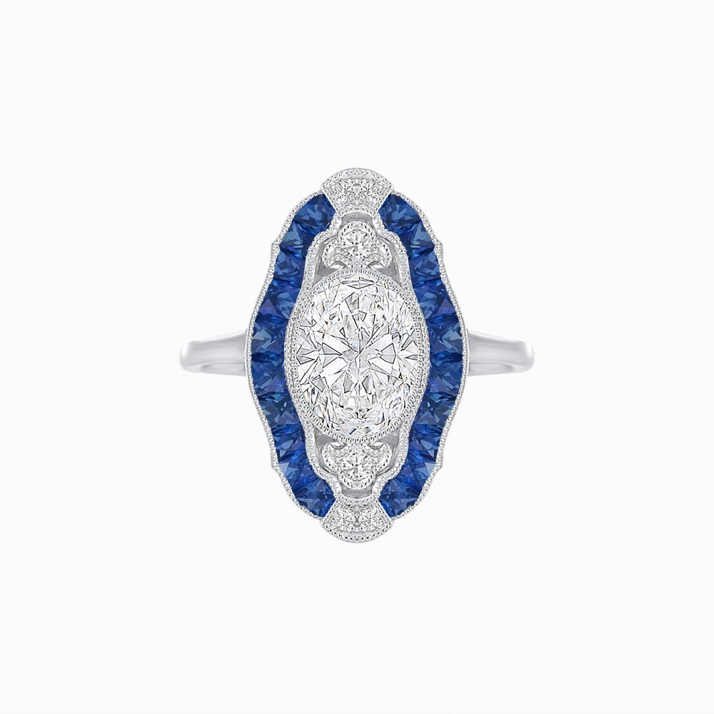 Scarab Vintage Art Deco Style Cocktail Ring with Diamond - Shahin Jewelry