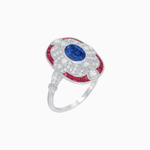 Load image into Gallery viewer, Scarab Vintage Art Deco Style Cocktail Ring with Diamond and Gemstone - Shahin Jewelry