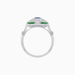 Load image into Gallery viewer, Scarab Vintage Art Deco Style Cocktail Ring with Diamond and Gemstone - Shahin Jewelry