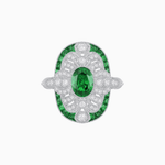 Load image into Gallery viewer, Scarab Vintage Art Deco Style Cocktail Ring with Diamond and Gemstone - Shahin Jewelry