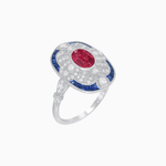 Load image into Gallery viewer, Scarab Vintage Art Deco Style Cocktail Ring with Diamond and Gemstone - Shahin Jewelry