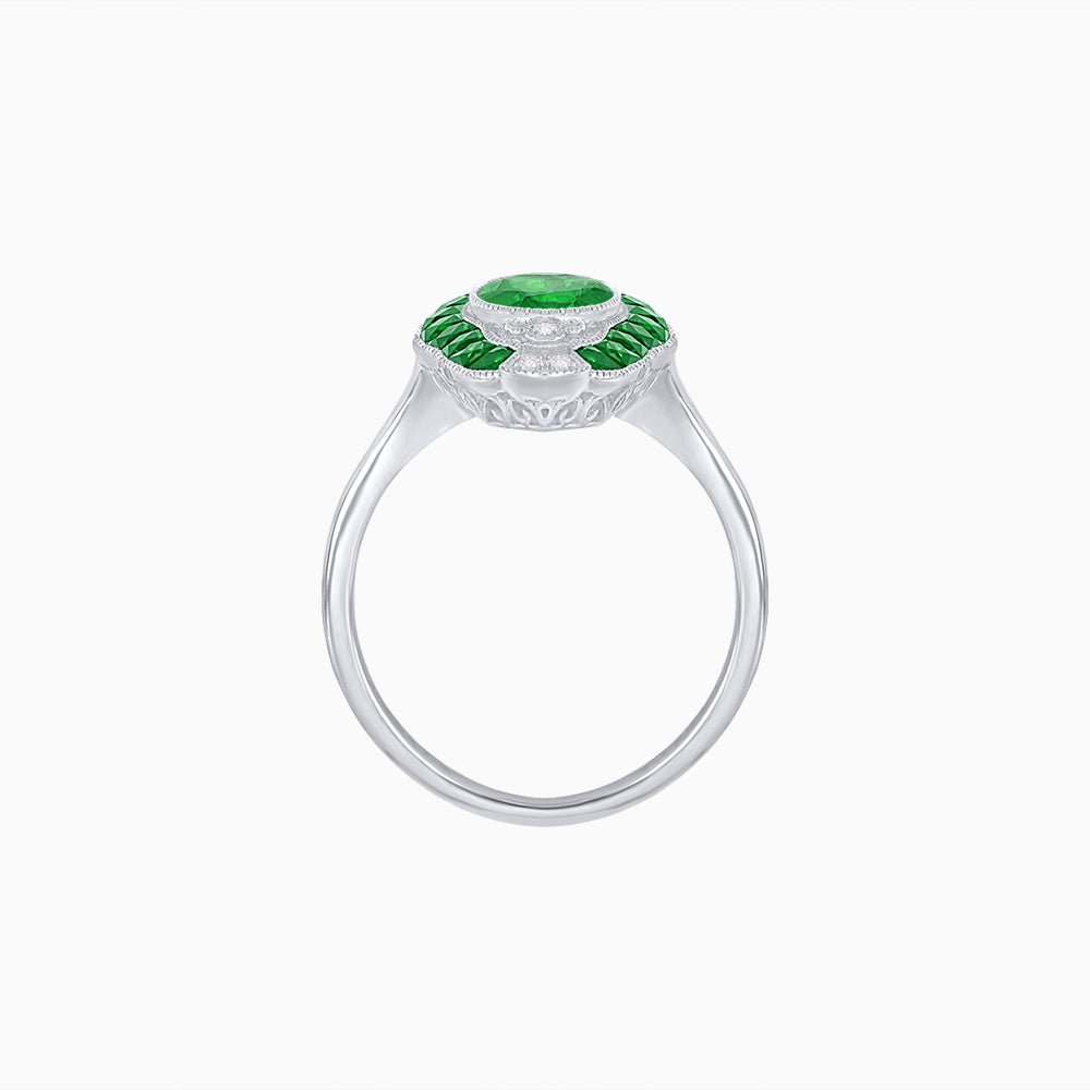 Scarab Vintage Art Deco Style Cocktail Ring with Gemstone - Shahin Jewelry