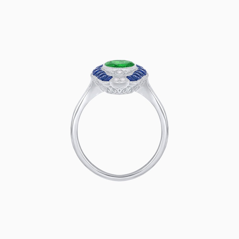 Scarab Vintage Art Deco Style Cocktail Ring with Gemstone - Shahin Jewelry