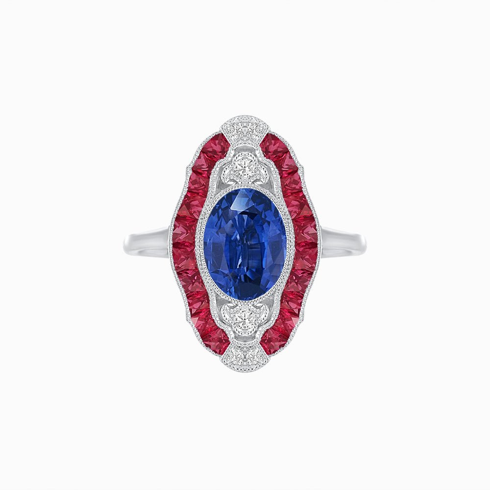 Scarab Vintage Art Deco Style Cocktail Ring with Gemstone - Shahin Jewelry
