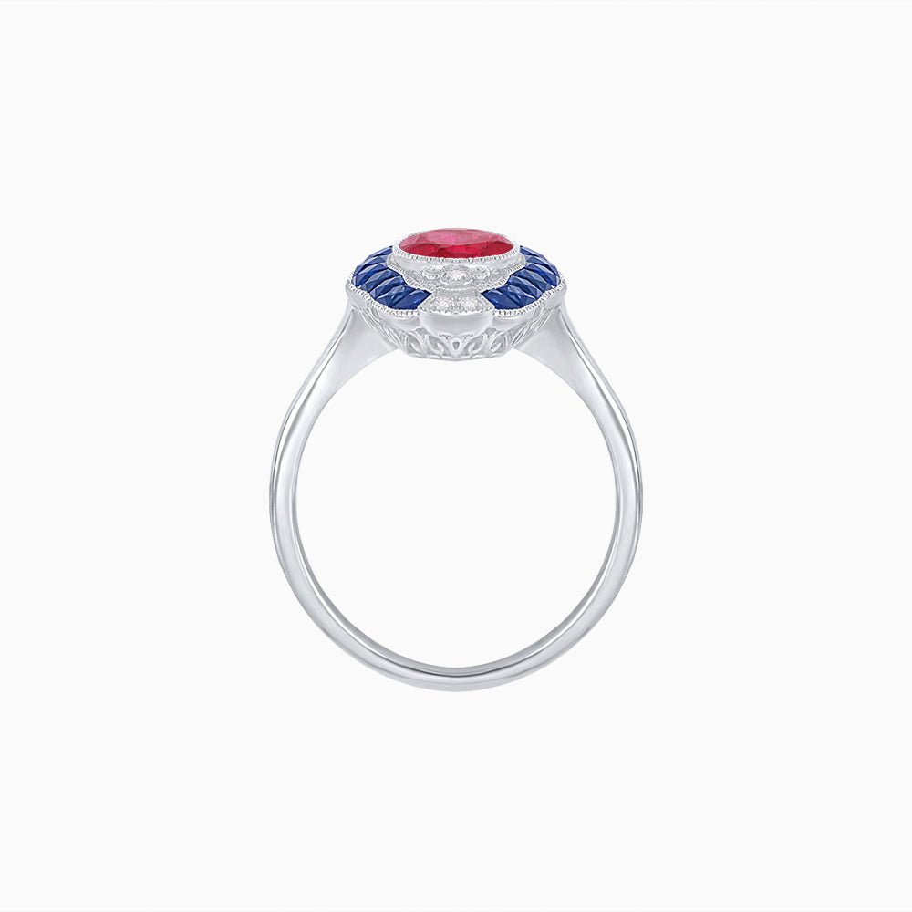 Scarab Vintage Art Deco Style Cocktail Ring with Gemstone - Shahin Jewelry
