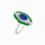 Load image into Gallery viewer, Scarab Vintage Art Deco Style Cocktail Ring with Gemstone - Shahin Jewelry
