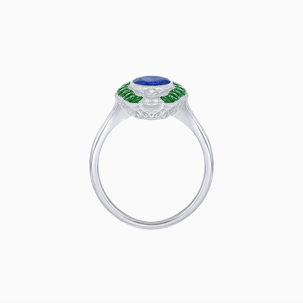 Scarab Vintage Art Deco Style Cocktail Ring with Gemstone - Shahin Jewelry