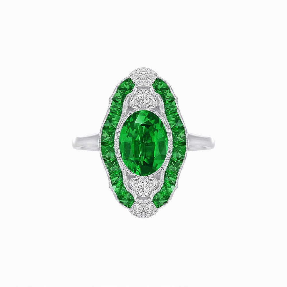 Scarab Vintage Art Deco Style Cocktail Ring with Gemstone - Shahin Jewelry