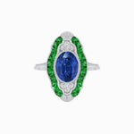Load image into Gallery viewer, Scarab Vintage Art Deco Style Cocktail Ring with Gemstone - Shahin Jewelry
