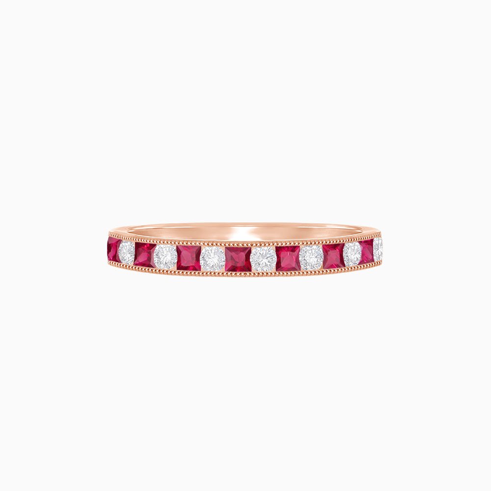 Sparklin Gemstone & Diamond Eternity Band - Shahin Jewelry