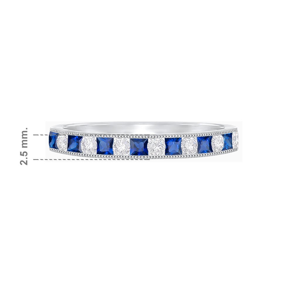 Sparklin Gemstone & Diamond Eternity Band - Shahin Jewelry