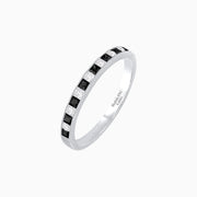 Sparklin Onyx & Diamond Eternity Band - Shahin Jewelry