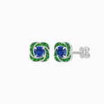 Load image into Gallery viewer, Swirl Convertible Stud Earrings with Gemstone and Diamond - Shahin Jewelry