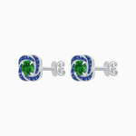 Load image into Gallery viewer, Swirl Convertible Stud Earrings with Gemstone and Diamond - Shahin Jewelry