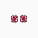 Load image into Gallery viewer, Swirl Convertible Stud Earrings with Gemstone and Diamond - Shahin Jewelry