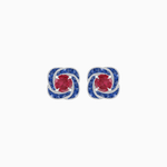 Load image into Gallery viewer, Swirl Convertible Stud Earrings with Gemstone and Diamond - Shahin Jewelry